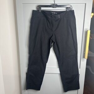 White House Black Market Women Sz 14R Perfect Form Slim Ankle‎ Crop Pants Black